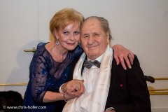 VIENNA, AUSTRIA - MARCH 19: Karl Spiehs and his wife Angelika at his 85th birthday celebration on March 19, 2016 in Vienna, Austria. (Photo by Chris Hofer/Getty Images)