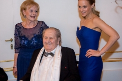 VIENNA, AUSTRIA - MARCH 19: Karl Spiehs, his wife Angelika Spiehs and Mirjam Weichselbraun at Karl Spiehs 85th birthday celebration on March 19, 2016 in Vienna, Austria. (Photo by Chris Hofer/Getty Images) *** Local Caption *** Karl Spiehs; Angelika Spiehs; Mirjam Weichselbraun