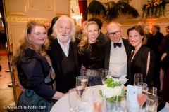 VIENNA, AUSTRIA - MARCH 19:  Ulrike Beimpold, Karl Merkatz, Nino Proll, Simon Schwarz and Kristina Sprenger attend Karl Spiehs 85th birthday celebration on March 19, 2016 in Vienna, Austria.  (Photo by Chris Hofer/Getty Images)