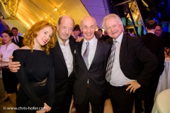 VIENNA, AUSTRIA - MARCH 19: Ralph Siegel with Larissa, Gottfried Zmeck and Arno Wiedergut attend Karl Spiehs 85th birthday celebration on March 19, 2016 in Vienna, Austria.  (Photo by Chris Hofer/Getty Images) *** Local Caption *** Ralph Siegel; Gottfried Zmeck; Arno Wiedergut