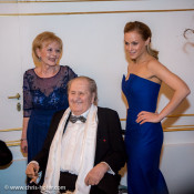 VIENNA, AUSTRIA - MARCH 19: Karl Spiehs, his wife Angelika Spiehs and Mirjam Weichselbraun at Karl Spiehs 85th birthday celebration on March 19, 2016 in Vienna, Austria. (Photo by Chris Hofer/Getty Images) *** Local Caption *** Karl Spiehs; Angelika Spiehs; Mirjam Weichselbraun