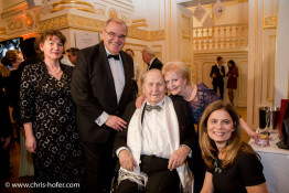 VIENNA, AUSTRIA - MARCH 19:  Wolfgang Brandstetter with his wife Christine and Sarah Wiener attend Karl Spiehs 85th birthday celebration on March 19, 2016 in Vienna, Austria.  (Photo by Chris Hofer/Getty Images)
