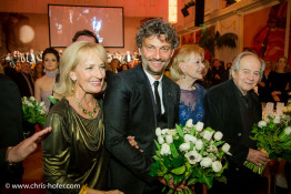 VIENNA, AUSTRIA - MARCH 19: Dagmar Koller, Jonas Kaufmann, Angelika Spiehs and Otto Schenk attend Karl Spiehs 85th birthday celebration on March 19, 2016 in Vienna, Austria. (Photo by Chris Hofer/Getty Images) *** Local Caption *** Dagmar Koller; Jonas Kaufmann; Angelika Spiehs; Otto Schenk