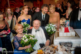 VIENNA, AUSTRIA - MARCH 19:  Mirjam Weichselbraun, Jonas Kaufmann and Uschi Glas attend Karl Spiehs 85th birthday celebration on March 19, 2016 in Vienna, Austria.  (Photo by Chris Hofer/Getty Images)