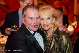 VIENNA, AUSTRIA - MARCH 19: Fritz Wepper and Dagmar Koller attend Karl Spiehs 85th birthday celebration on March 19, 2016 in Vienna, Austria. (Photo by Chris Hofer/Getty Images)