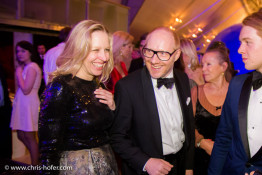 VIENNA, AUSTRIA - MARCH 19: Nina Proll, Simon Schwarz and his son Samuel Schwarz attend Karl Spiehs 85th birthday celebration on March 19, 2016 in Vienna, Austria. (Photo by Chris Hofer/Getty Images)