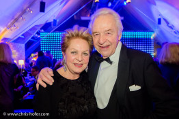 VIENNA, AUSTRIA - MARCH 19: Harald Serafin with his wife Ingeborg attend Karl Spiehs 85th birthday celebration on March 19, 2016 in Vienna, Austria. (Photo by Chris Hofer/Getty Images)